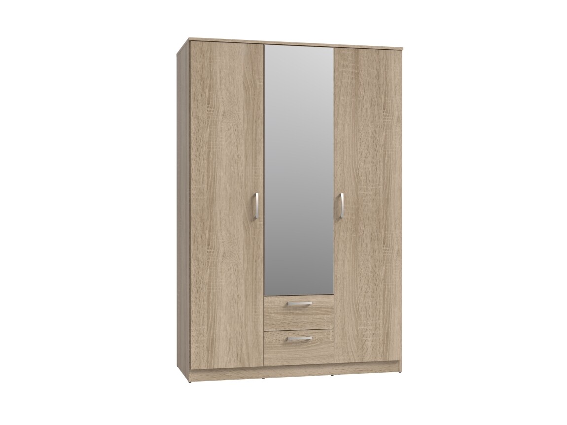 Skříň DUNANUEJ se zrcadlem, dub sonoma, 5 let záruka