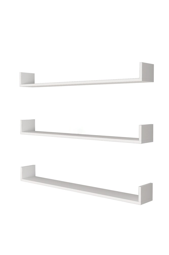 Sada 3 nástěnných polic HALYOR 120 cm, bílá