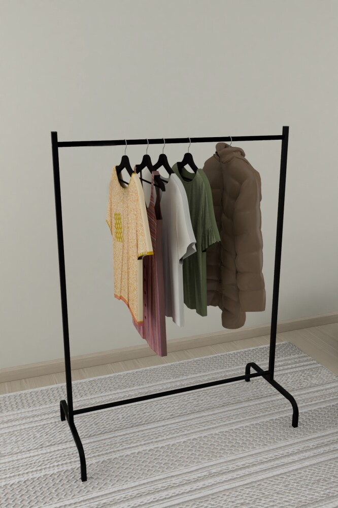 Kovový stojan na šaty LIRTU, černý