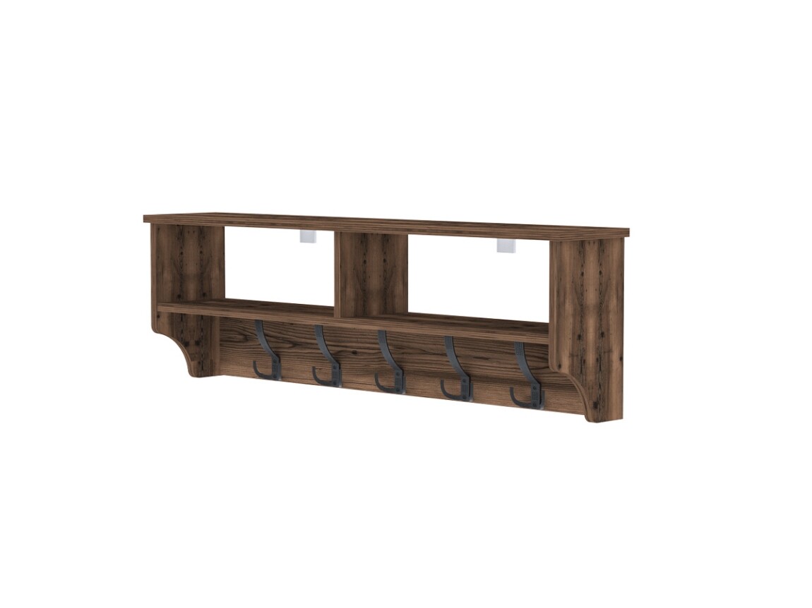 Nástěnný věšák BRELI s policí, lydia