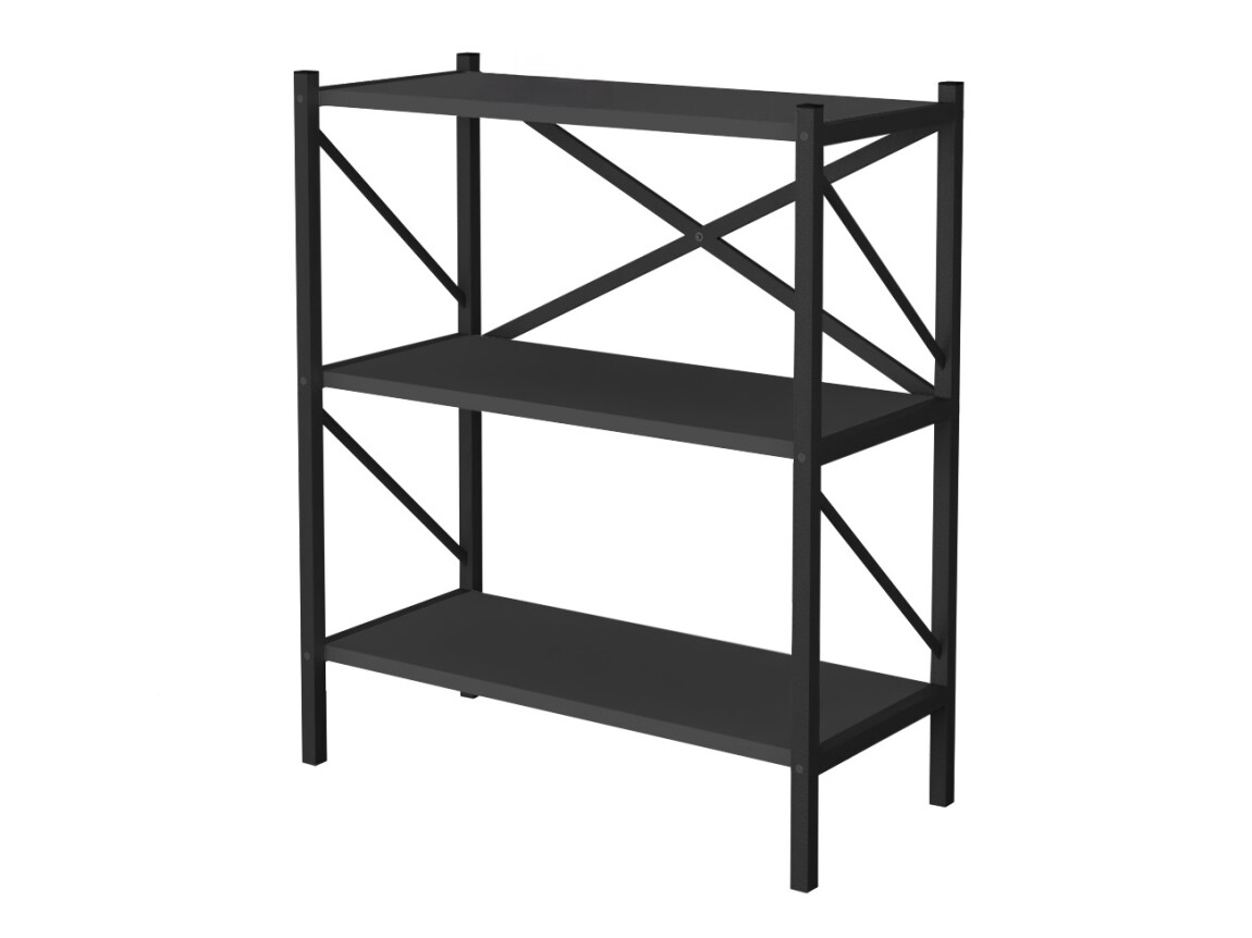 Kovový regál PEMTA 86 cm, černá/antracit