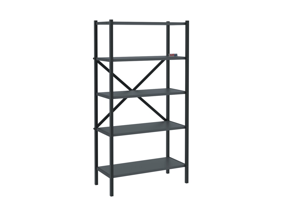 Kovový regál IVELGAR, černá/antracit