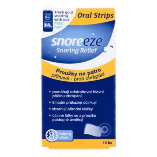 SNOREEZE Proužky přilnavé na patro proti chrápání 14ks