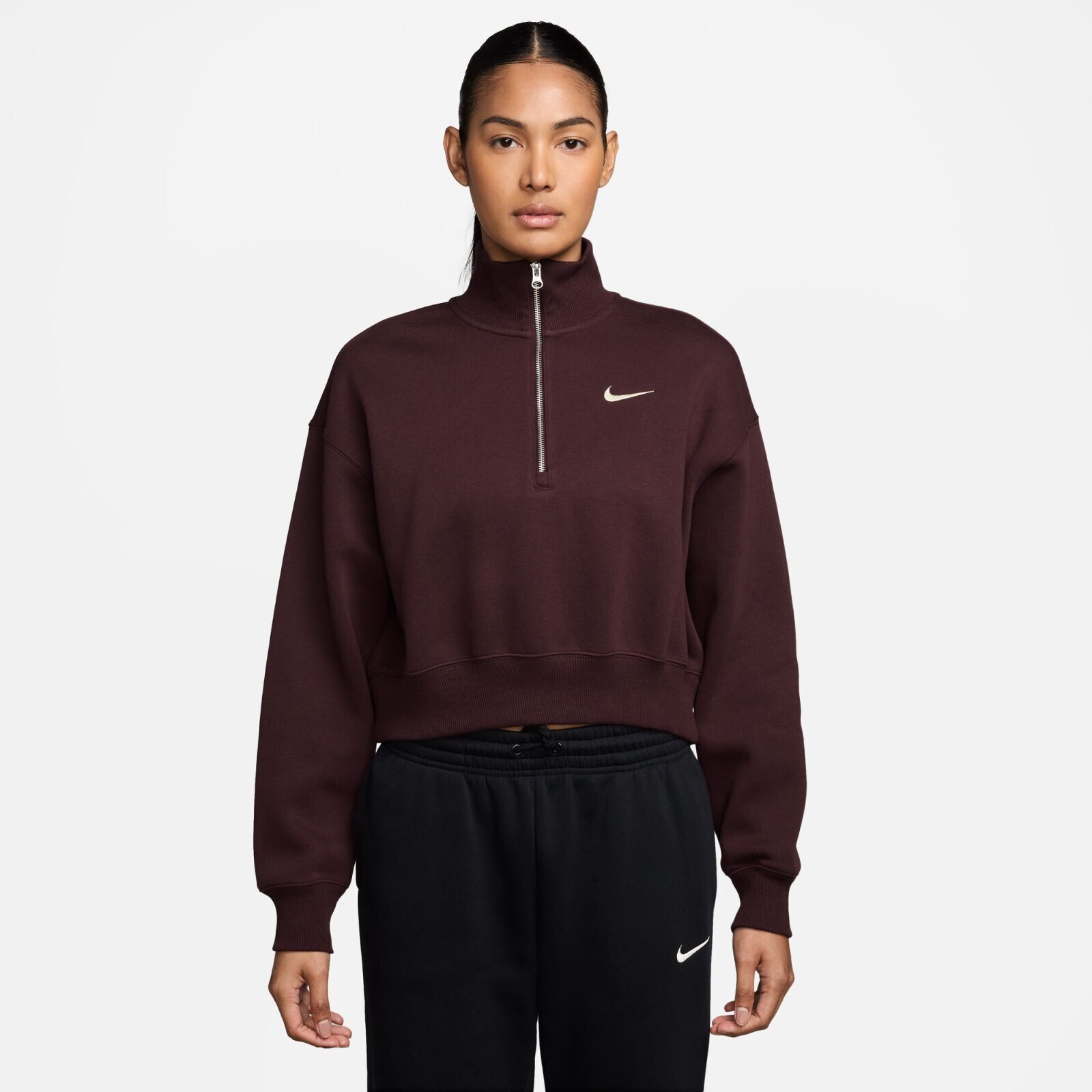 Nike Sportswear Phoenix Fleece Womens 1/4-Zip Cropped Sweatshirt S