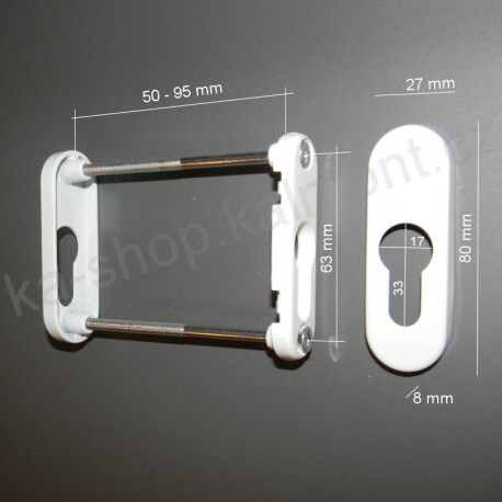 Rozetová sada pro cylindrickou vložku na dveře - kovová oválná bílá