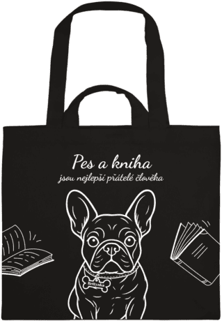 Látková taška – Pes a kniha