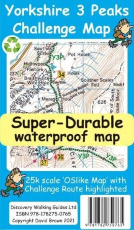 Yorkshire 3 Peaks Challenge Map and Guide - David Brawn