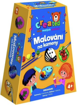 Malování na kameny/oblázky s barvami se štětci