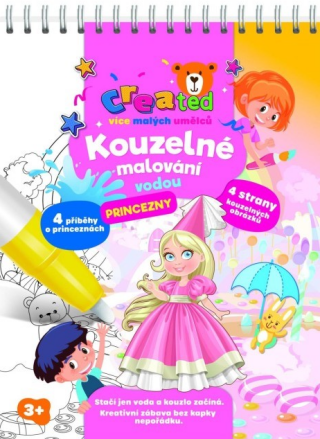 Kouzelné malování vodou Princezny/blok s tužkou 4 listy