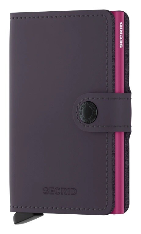 Kožená mini peněženka Secrid Miniwallet Matte Dark Purple-Fuchsia