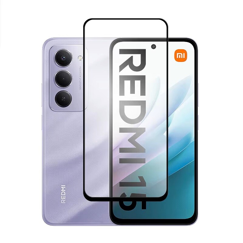 Screen Glass Xiaomi Redmi 15 4G, Redmi 15 5G 5D Full Glue zaoblené černé 1036374