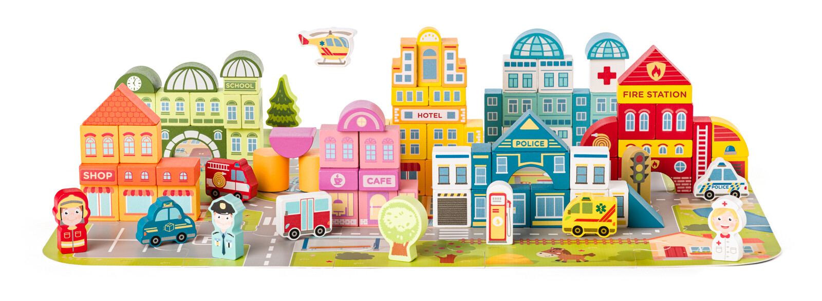 Stavebnice kostky Město v kyblíku, 115 ks