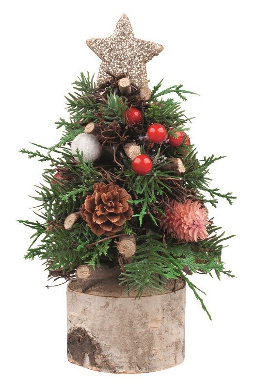 Stromeček s bobulkami na postavení 10 x 21 x 10 cm