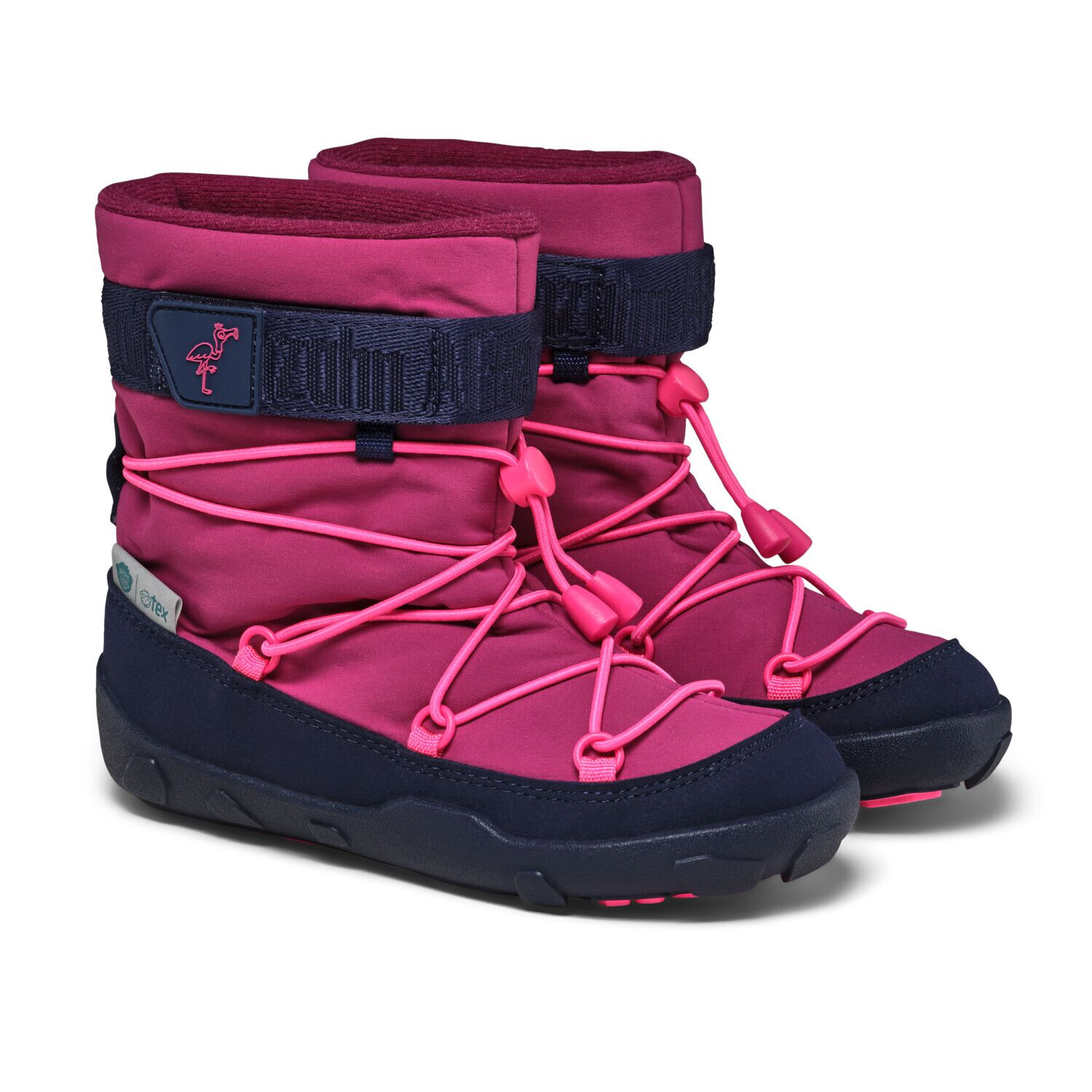 Dětské barefoot sněhule Affenzahn Snow Boot Vegan Snowy Flamingo - vel. 21
