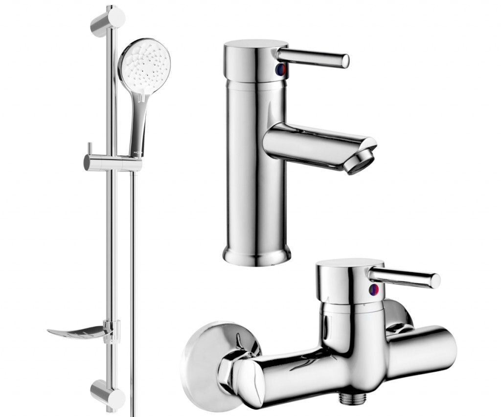 MEXEN/S Lua DF74 Set umyvadlové a sprchové baterie s příslušenstvím, chrom 72804DF74-00