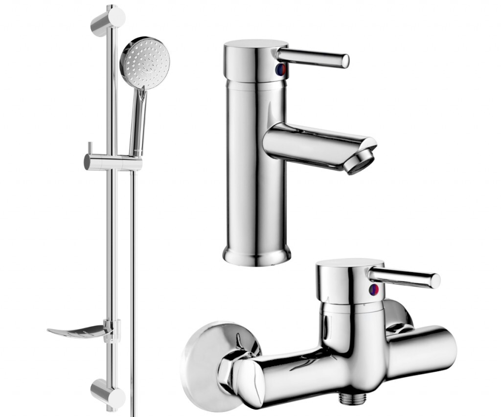 MEXEN/S Lua DF75 Set umyvadlové a sprchové baterie s příslušenstvím, chrom 72804DF75-00