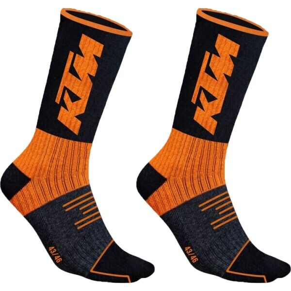 KTM SOCKS LONG 2P Unisex ponožky, černá, velikost