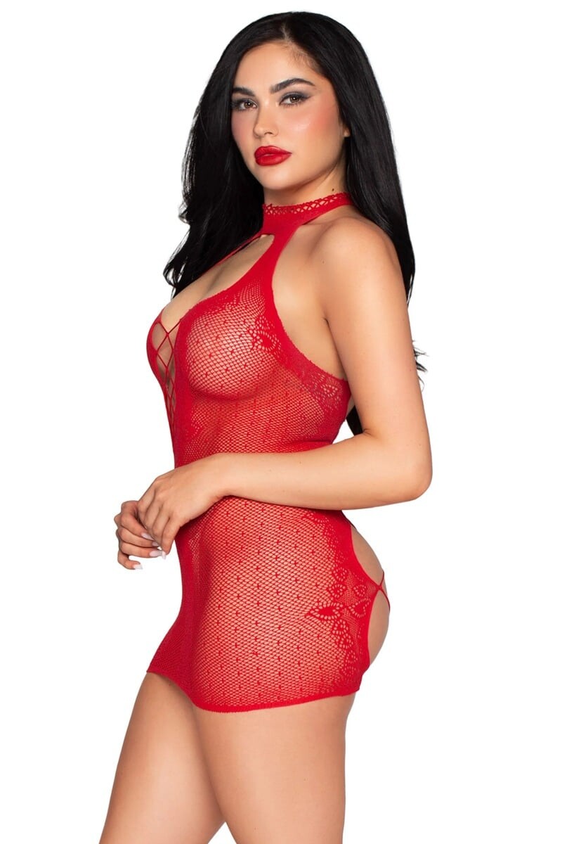 Červené síťované šaty Heart 81675