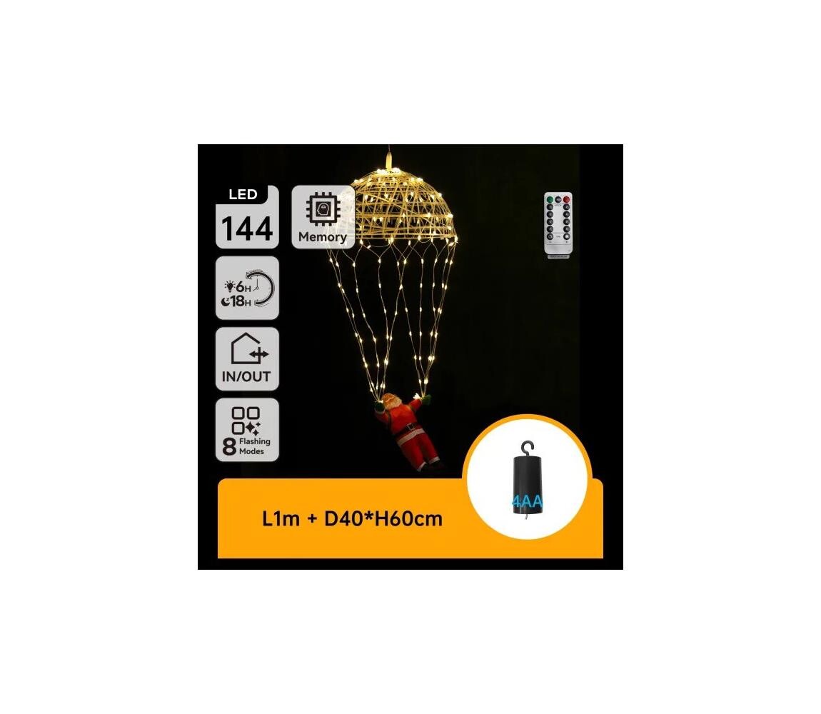 B.V.  - LED Venkovní vánoční dekorace LED/3xAA IP44 Santa Claus B10303AAEP