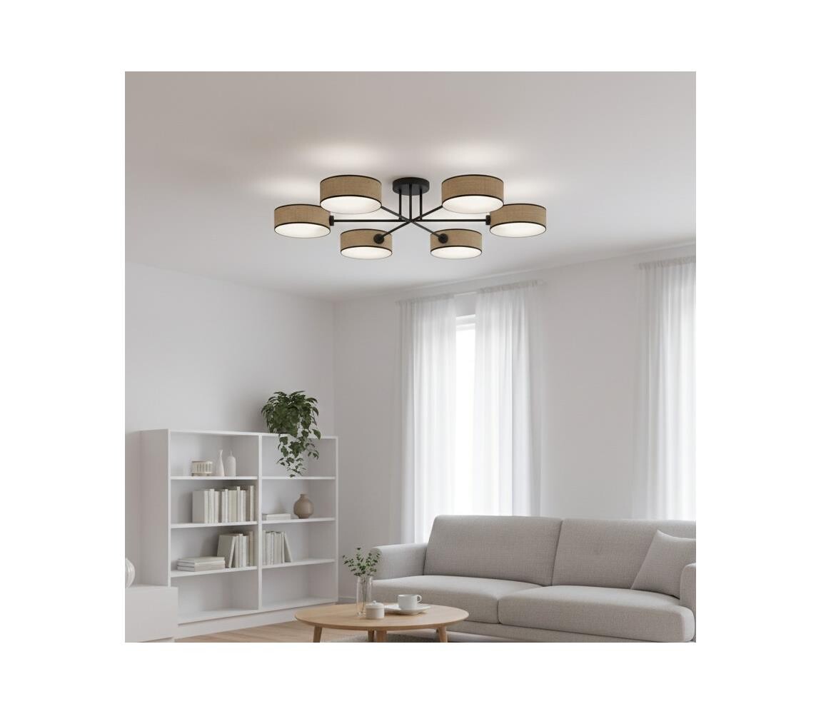 EMIBIG Přisazený lustr MAGA 6xE14/10W/230V béžová 1571/6