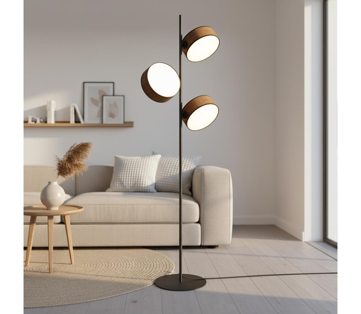 EMIBIG Stojací lampa DRUMZ 3xE14/10W/230V hnědá 1563/LP3