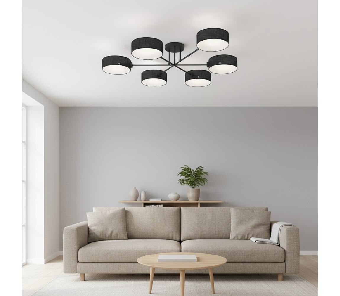 EMIBIG Přisazený lustr MAGA 6xE14/10W/230V černá 1568/6