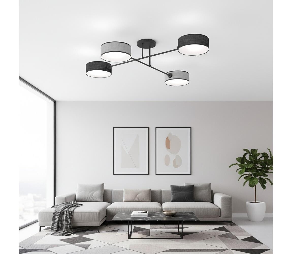 EMIBIG Přisazený lustr MAGA 4xE14/10W/230V černá/šedá 1573/4