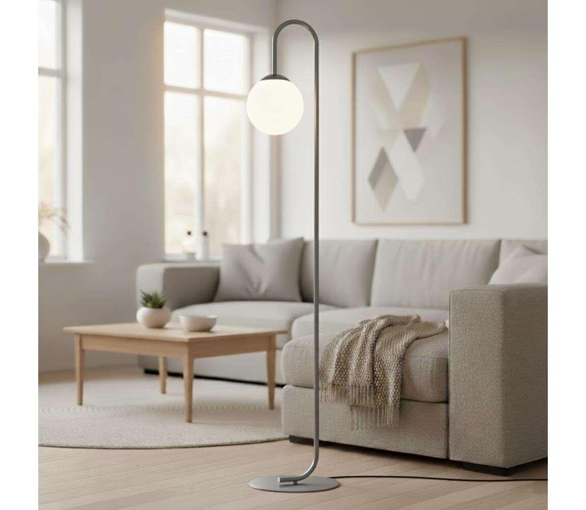 EMIBIG Stojací lampa FLOR 1xE14/10W/230V šedá 1496/LP1