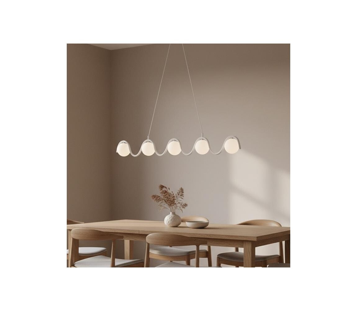 EMIBIG Lustr na lanku SINUS 5xG9/8W/230V bílá 1583/5