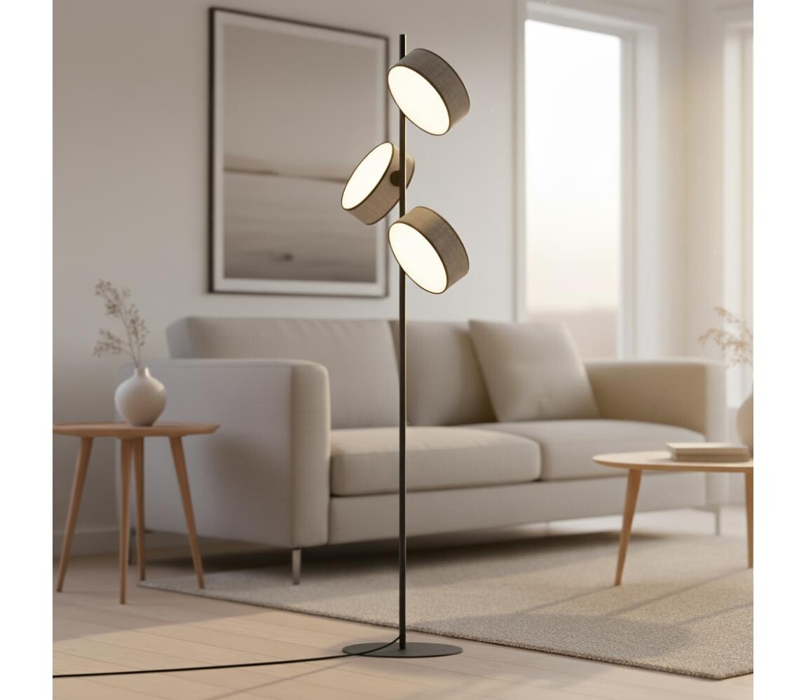 EMIBIG Stojací lampa DRUMZ 3xE14/10W/230V šedá 1564/LP3