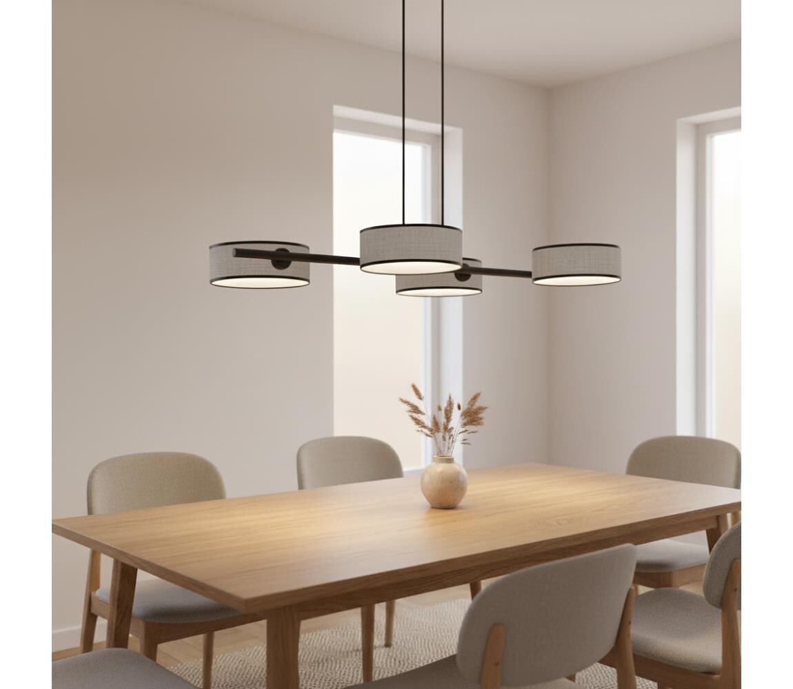 EMIBIG Lustr na lanku DRUMZ 4xE14/10W/230V šedá 1564/4