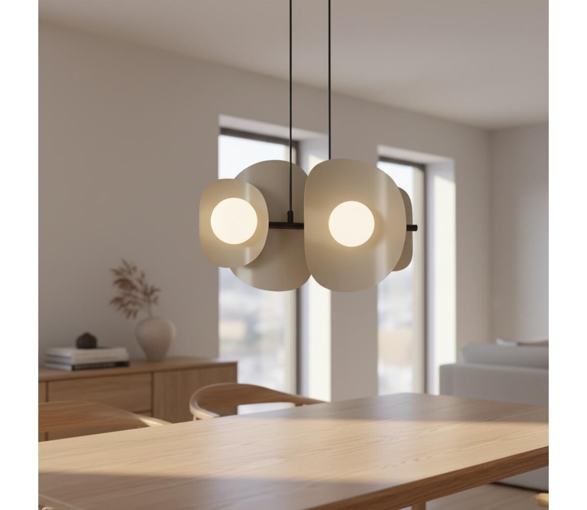 EMIBIG Lustr na lanku ELEMENTI 4xG9/8W/230V béžová 1493/4