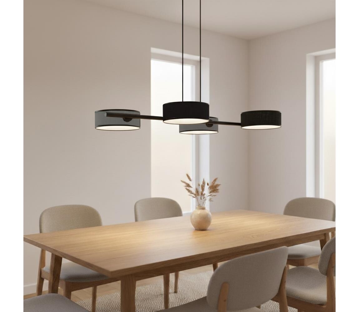 EMIBIG Lustr na lanku DRUMZ 4xE14/10W/230V černá/šedá 1567/4