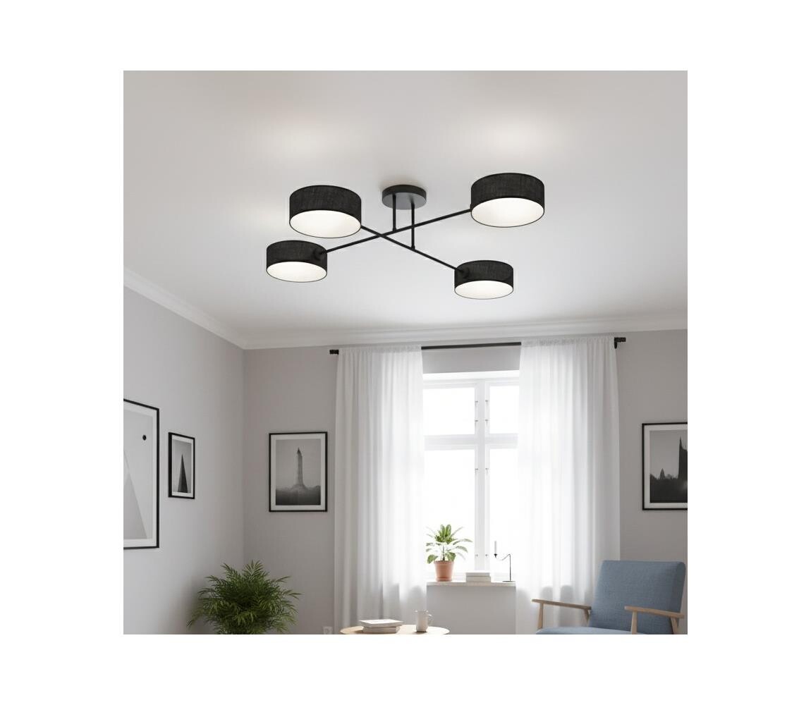 EMIBIG Přisazený lustr MAGA 4xE14/10W/230V černá 1568/4