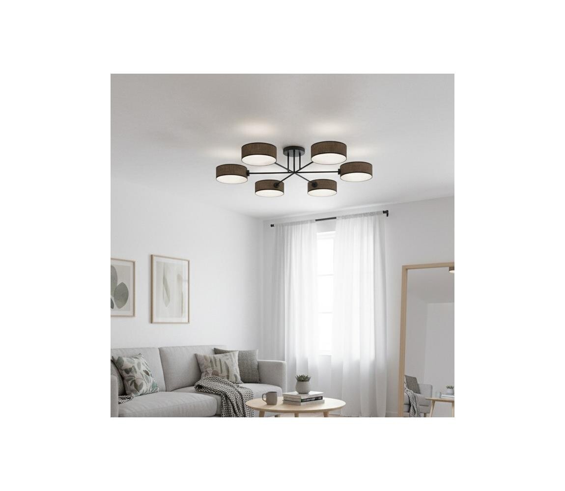 EMIBIG Přisazený lustr MAGA 6xE14/10W/230V hnědá 1569/6