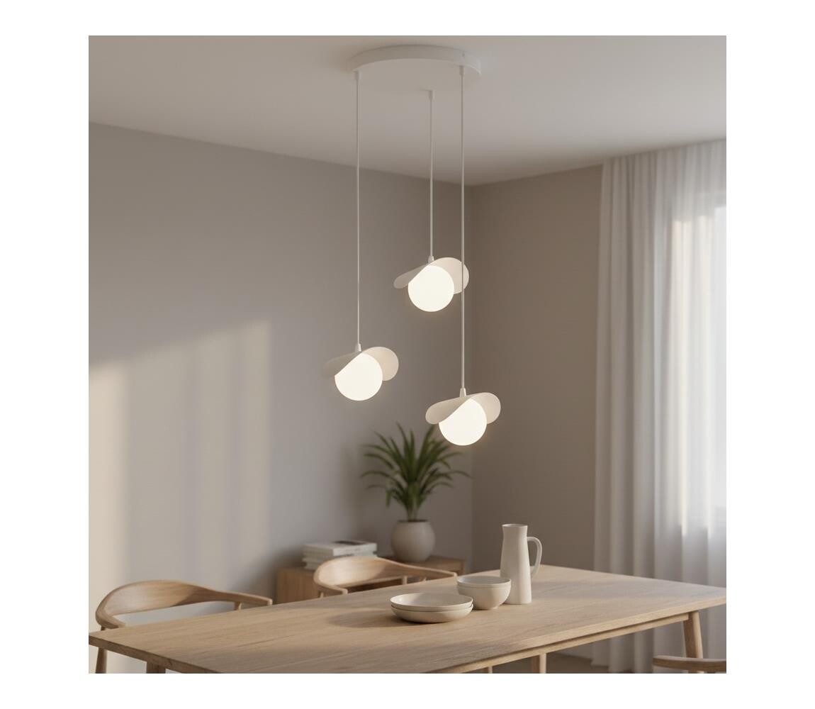EMIBIG Lustr na lanku RITUAL 3xG9/8W/230V bílá 1584/3PREM