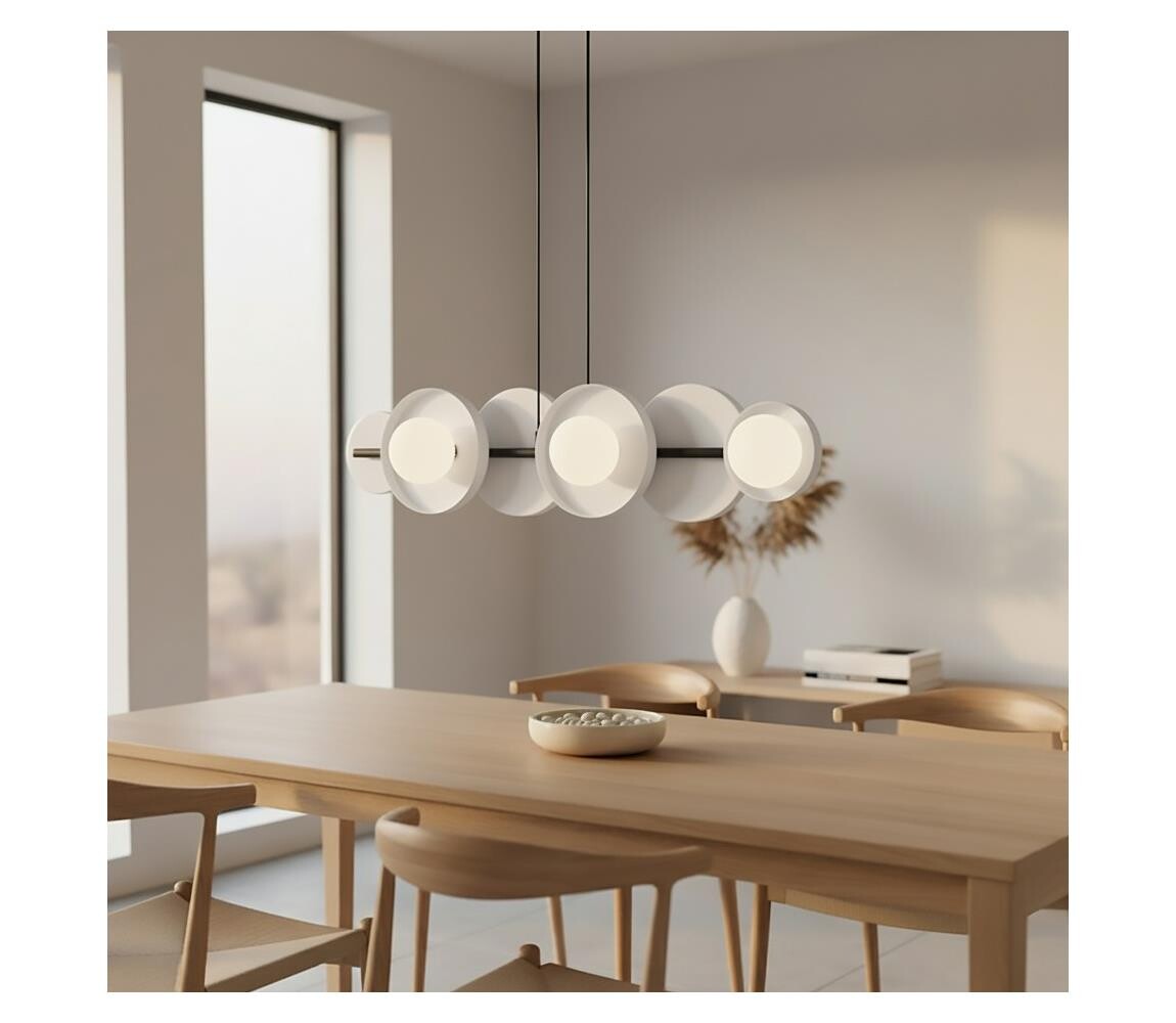 EMIBIG Lustr na lanku MODEL 6xG9/8W/230V bílá 1487/6