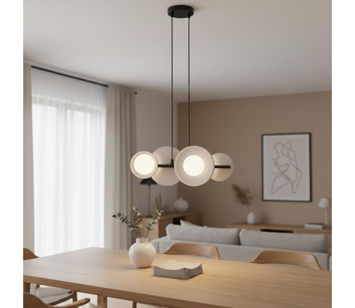 EMIBIG Lustr na lanku MODEL 4xG9/8W/230V bílá 1487/4