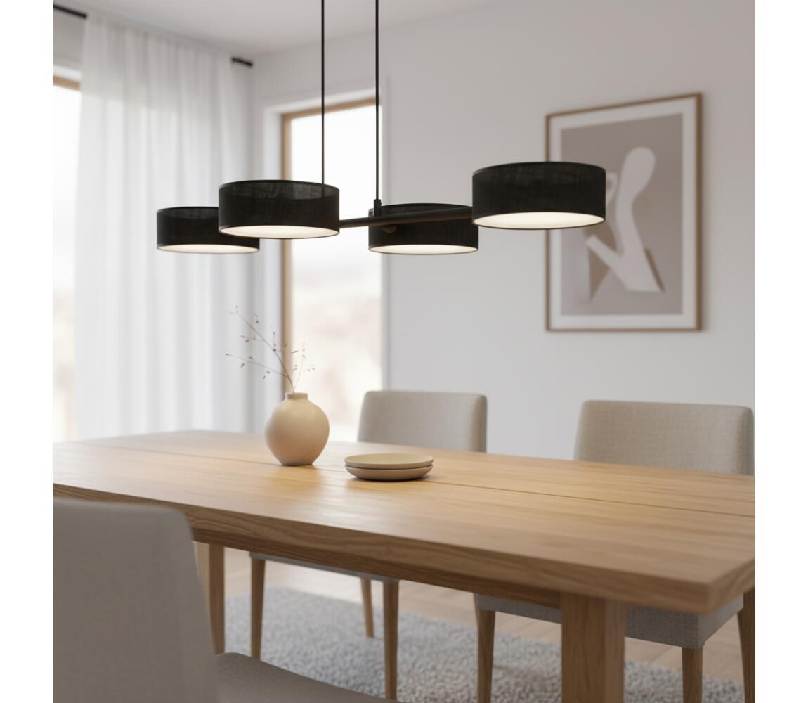 EMIBIG Lustr na lanku DRUMZ 4xE14/10W/230V černá 1562/4