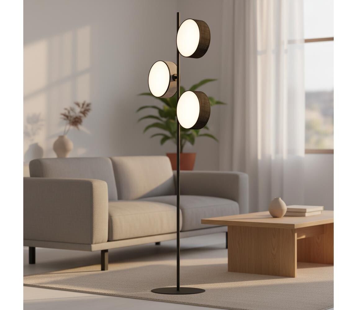 EMIBIG Stojací lampa DRUMZ 3xE14/10W/230V černá/šedá 1567/LP3