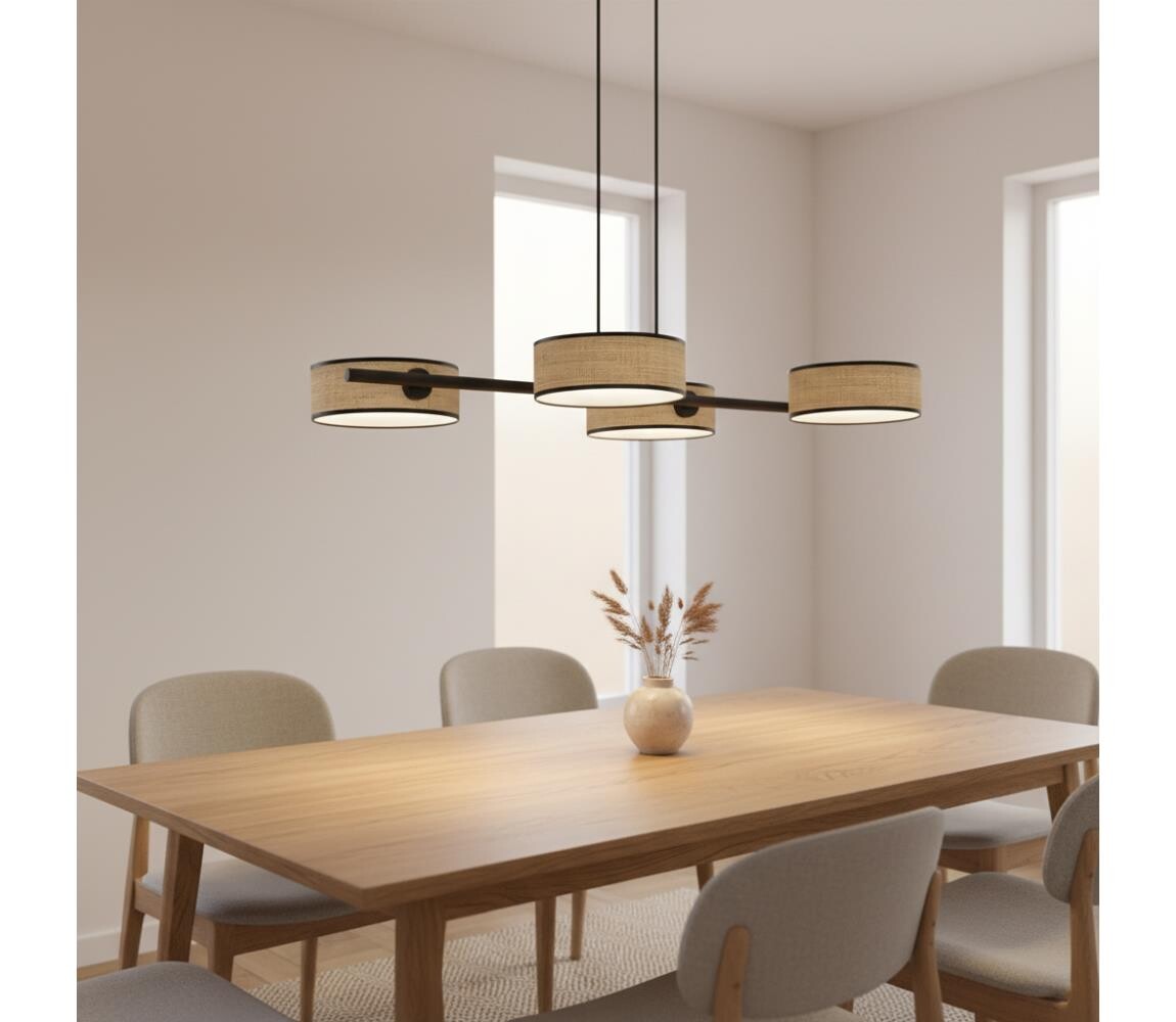 EMIBIG Lustr na lanku DRUMZ 4xE14/10W/230V béžová 1565/4