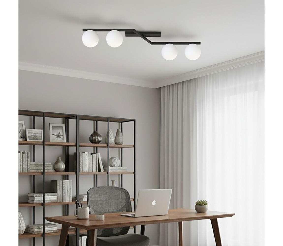 EMIBIG Stropní svítidlo NATON 4xE14/10W/230V černá/bílá 1508/4