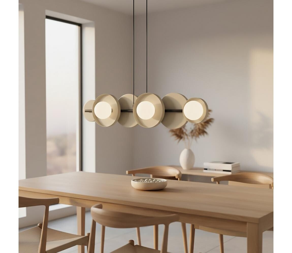 EMIBIG Lustr na lanku MODEL 6xG9/8W/230V béžová 1488/6