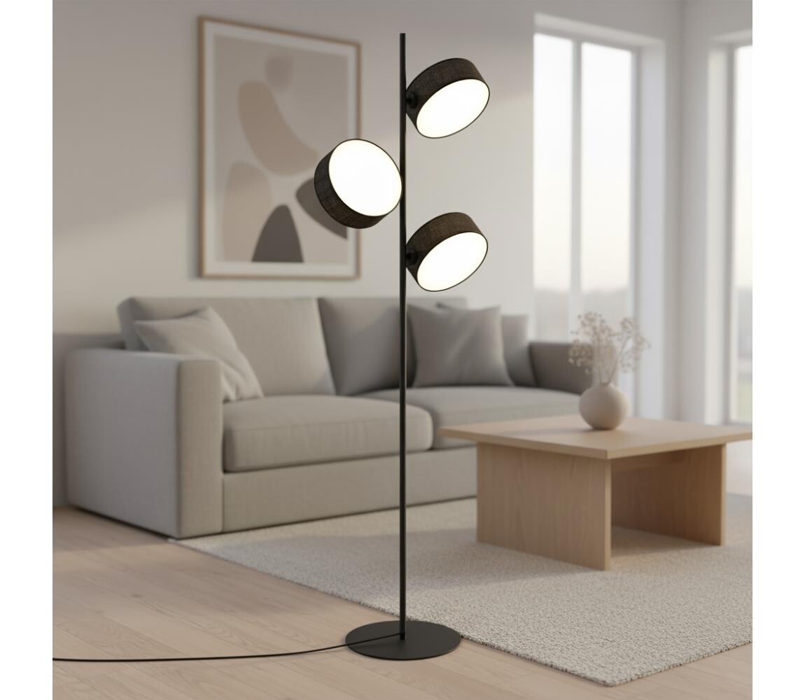 EMIBIG Stojací lampa DRUMZ 3xE14/10W/230V černá 1562/LP3