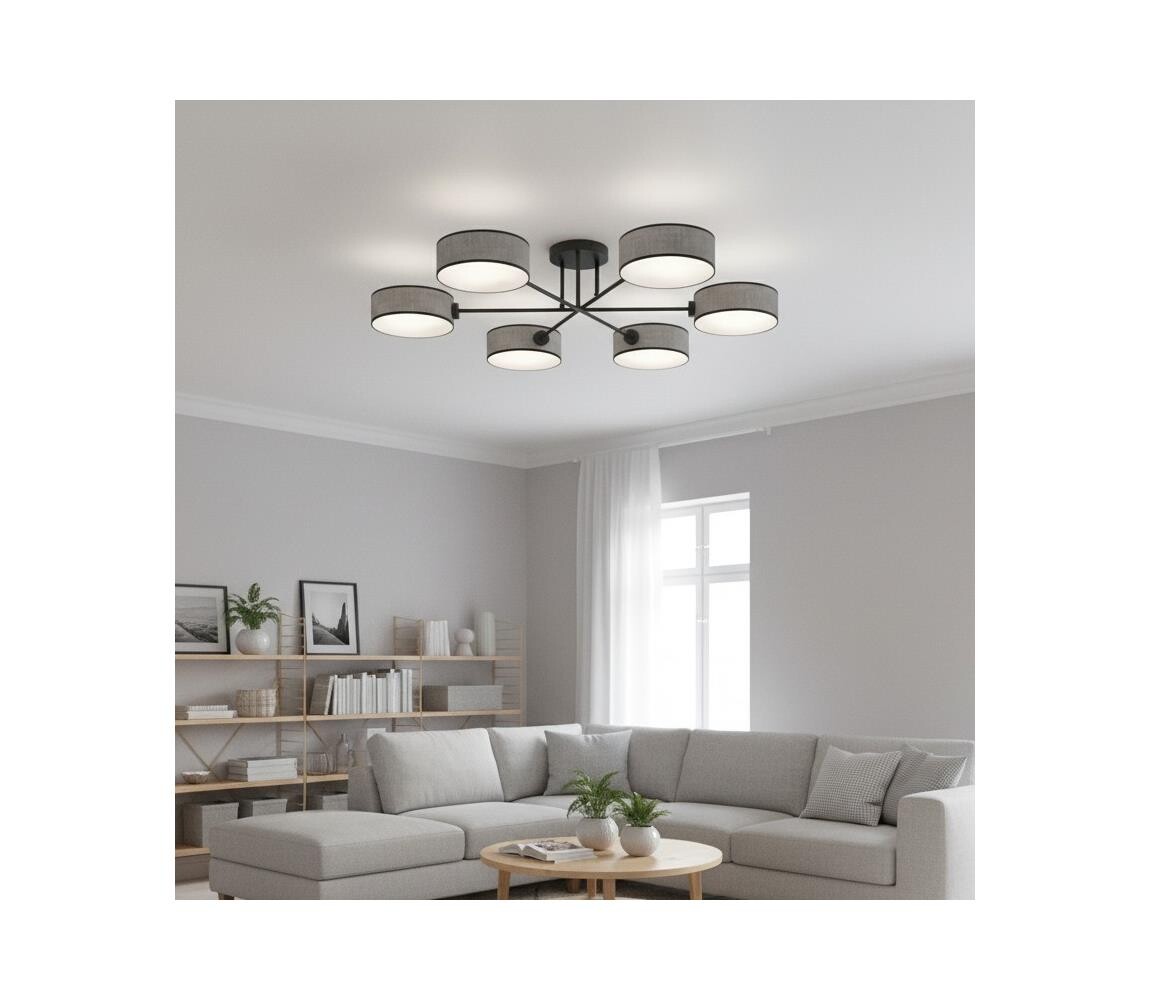 EMIBIG Přisazený lustr MAGA 6xE14/10W/230V šedá 1570/6