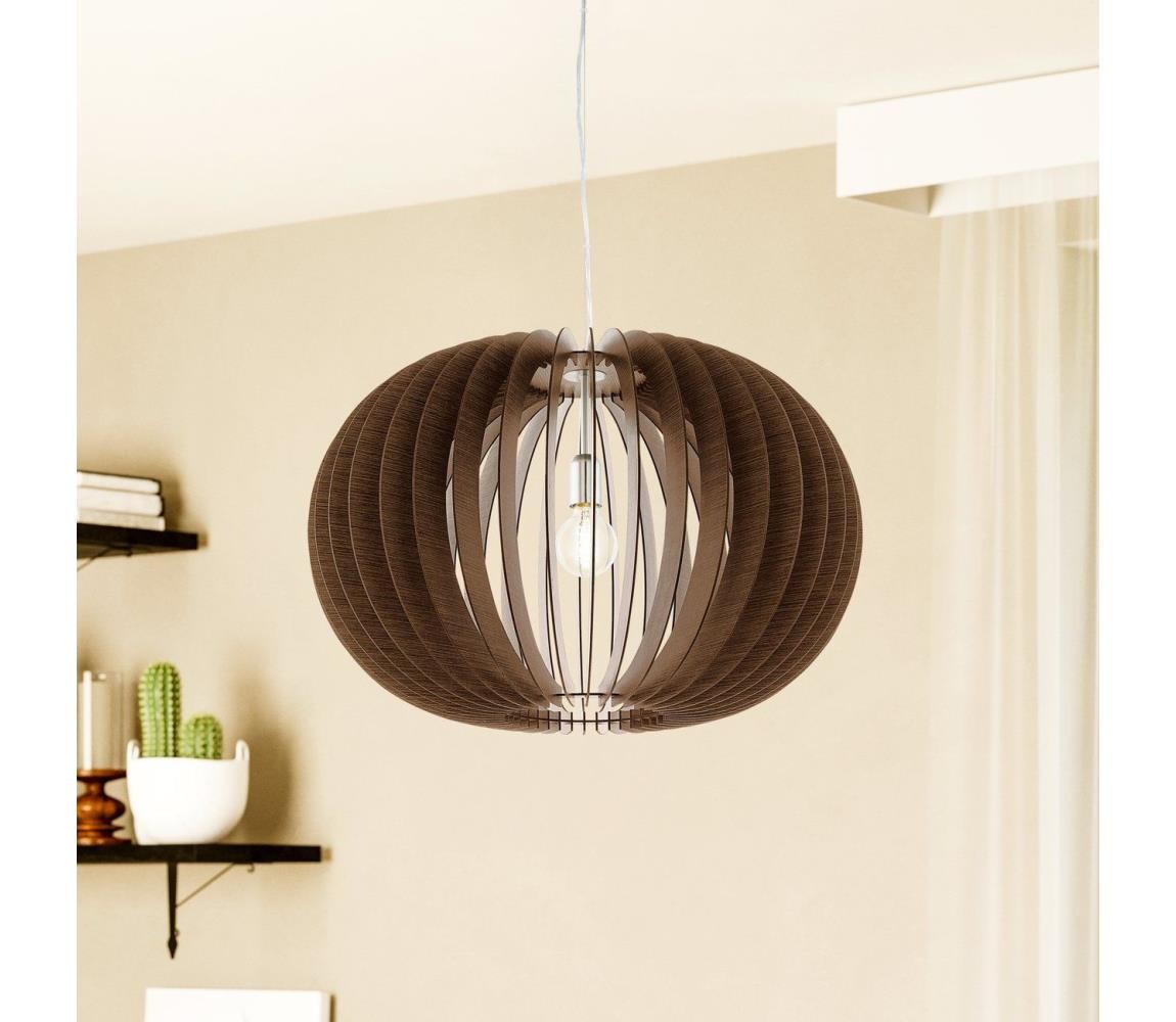 Eglo 95026 - Lustr na lanku STELLATO 1xE27/60W/230V pr. 70 cm hnědá 95026