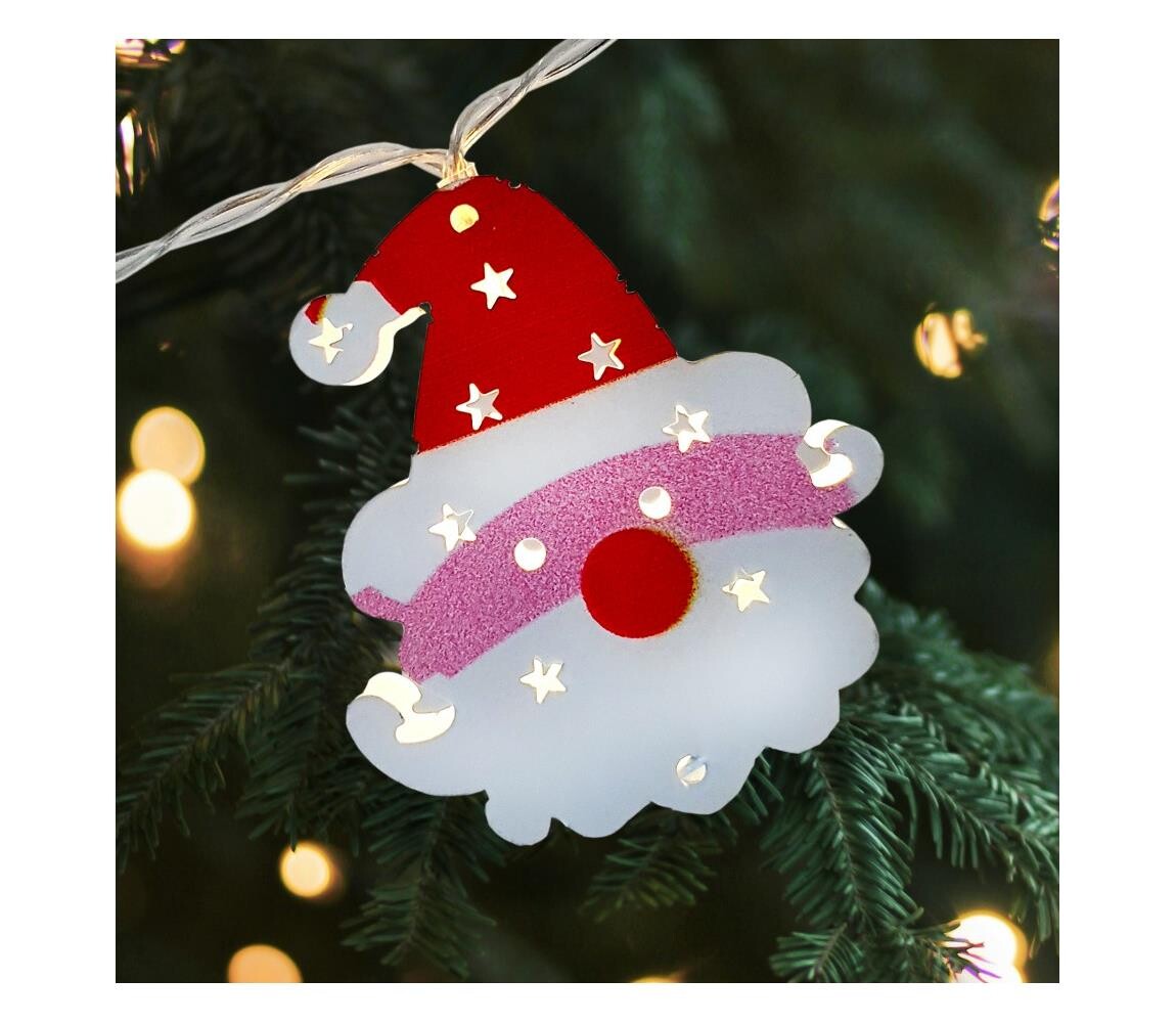 LED Vánoční venkovní řetěz 10xLED/2xAA 1,65 m IP44 teplá bílá santa 028 0000615