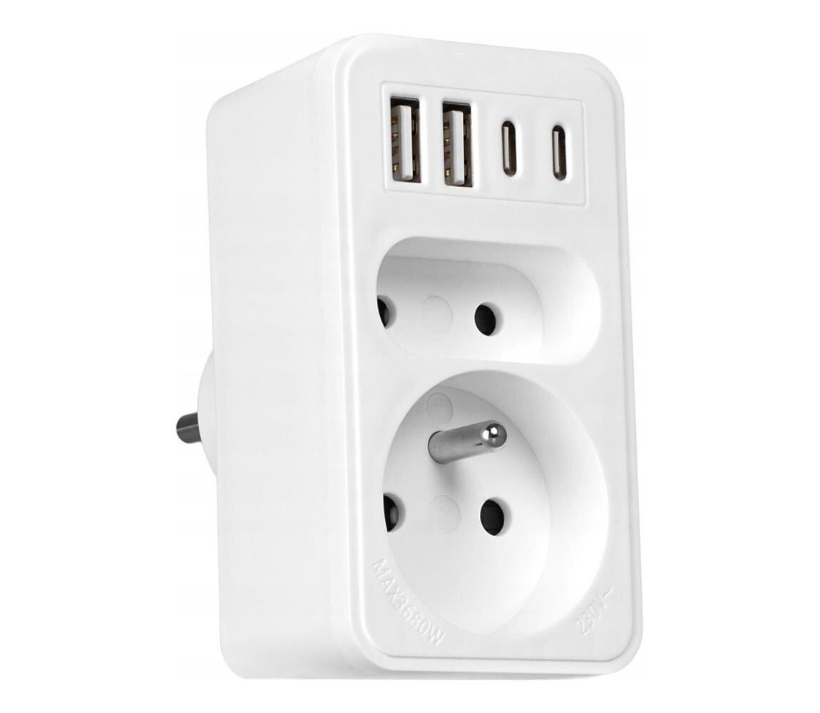 Vayox Rozbočovací zásuvka 2Z + 2xUSB-C + 2xUSB-A BX15292