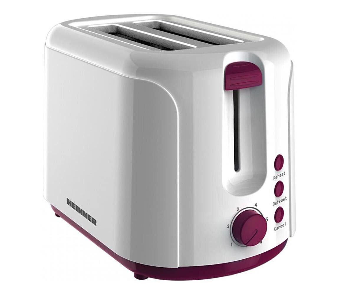 Heinner TP-750BG - Topinkovač s dvěma otvory 750W/230V bílá/fialová TP-750BG