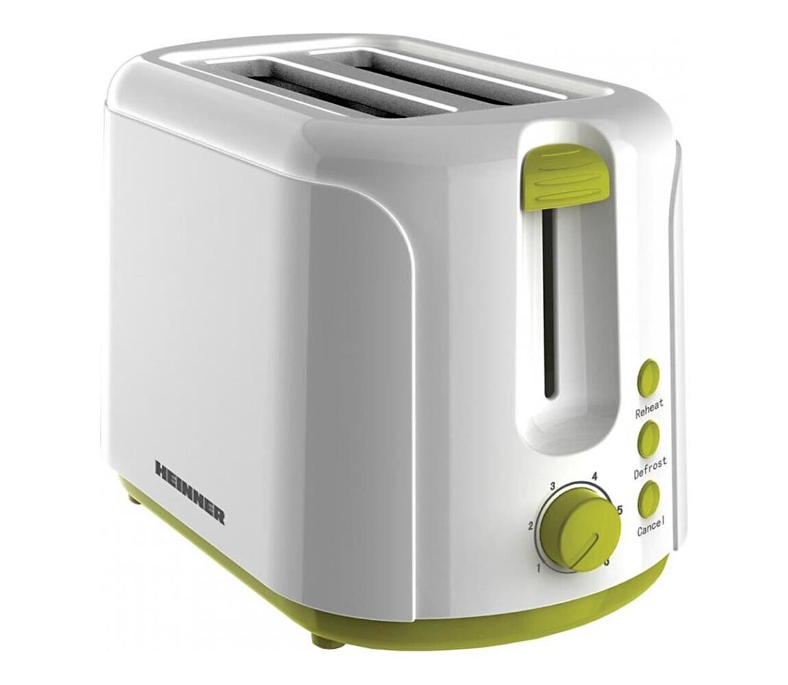 Heinner TP-750GR - Topinkovač s dvěma otvory 750W/230V bílá/zelená TP-750GR